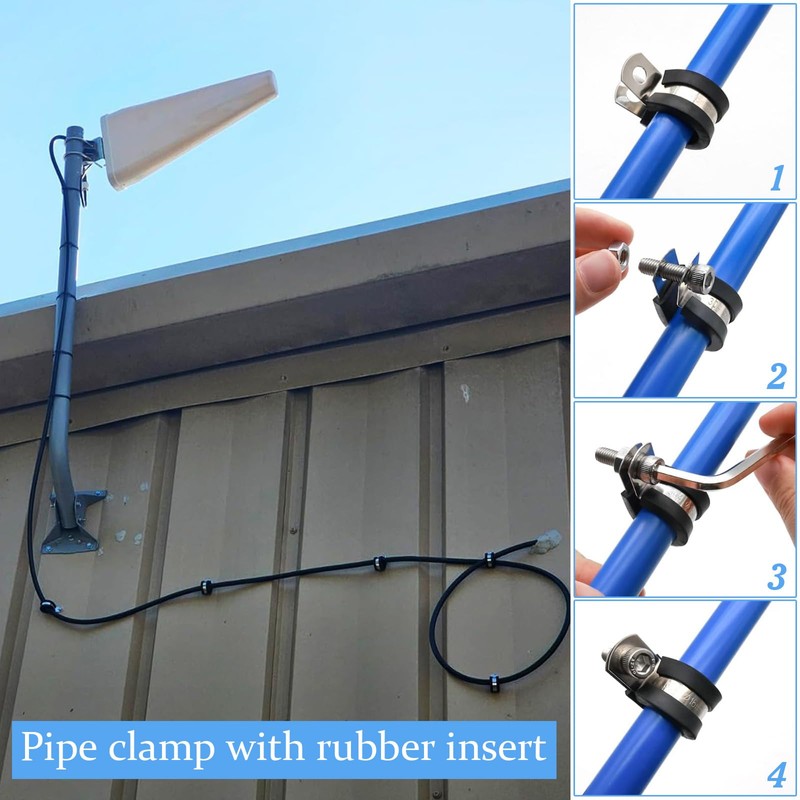 SHUOHONG Pipe Clamps with Rubber Insert, Pipe Clamps for Screws,