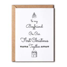 LillaGifts Boyfriend First Christmas Card - To My Boyfriend On Our First Christmas Together - 1St Christmas Card For Boyfriend
