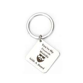 Stylish Square Stainless Steel Keychain,Cute Keychain Accessories for Couples,Families,Gift for Boyfriend or Husband,Perfect for Valentine's Day, And Inspirational Good Luck Gift for Women and Men