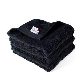 oruta Imabari Towel, Certified Face Towels, Set of 3, Hotel Air, Made in Japan (Black)