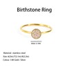 GlameVibe Birthstone Rings For Women, 14K Gold Round Stackable Cubic