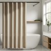 Yuanice Boho Beige Shower Curtain 72 in Waterproof Linen Polyester