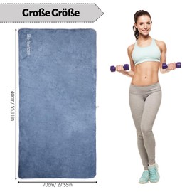 WINKIO Fitness Towel 140 x 70 cm Multi-Coloured (Blue)