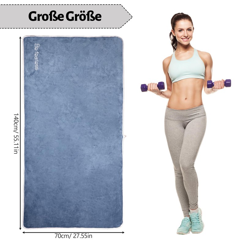 WINKIO Fitness Towel 140 x 70 cm Multi-Coloured (Blue)