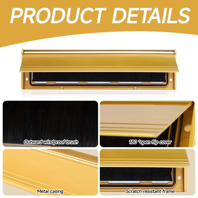 Internal Letterbox Draught Excluder, 11.5 Inch (29.2cm) Metal Letter Box