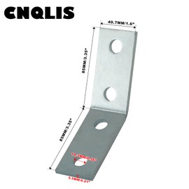 CNQLIS 6 Pack 45 Degree Angle Bracket Fitting for 1-5/8" Strut Channel, 4 Hole Corner Brace Connector, 7/32" Thick