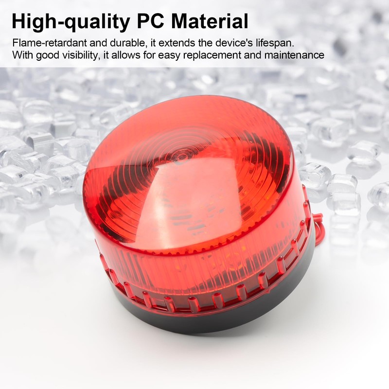 Red Strobe Light & Flashing Beacon for Security Systems -