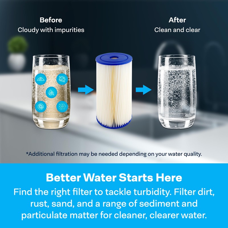 SpiroPure SP-EC50-BB 10x4.5 50 Micron Pleated Polyester Sediment Water Filter