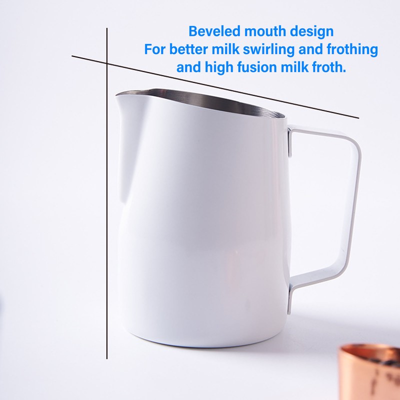 Milk Frothing Pitcher 500ml 304 Stainless Steel Milk Jug Beveled