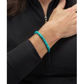 Colección Cherry Tree – S, M, tallas grandes, pulseras de abalorio de piedras preciosas para mujeres, hombres y adolescentes, abalorio redondas de 6 mm, Large, Piedra, magnesita