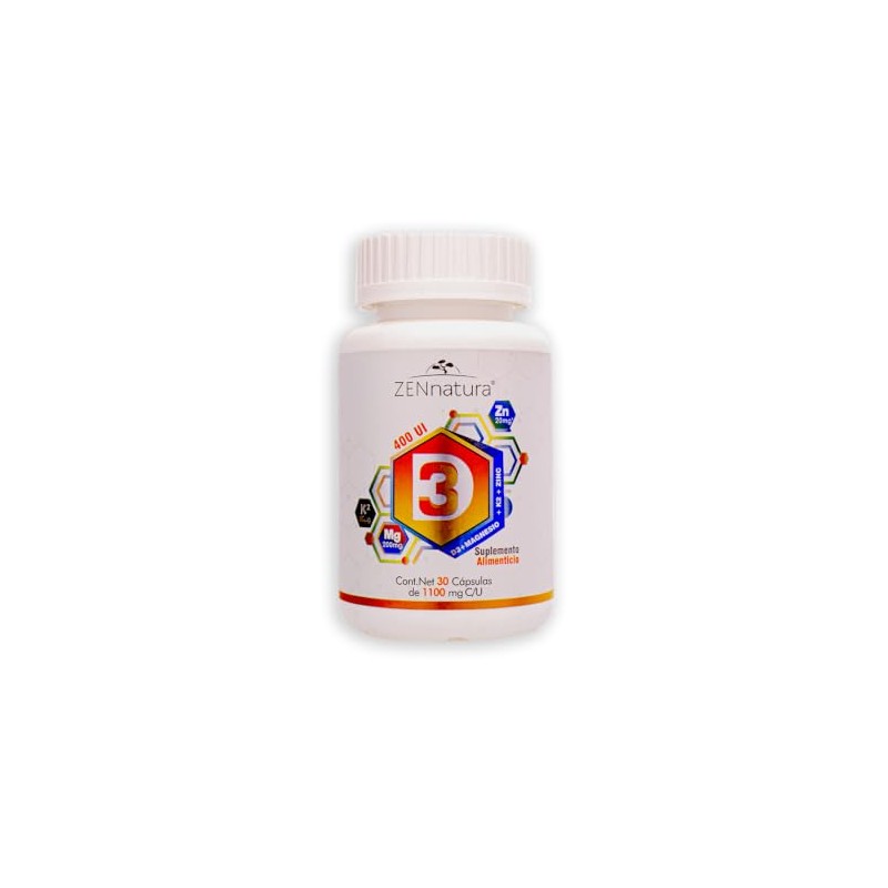 Suplemento Alimenticio D3 con Magnesio, K2 y Zinc