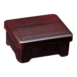 J-kitchens Unaju Heavy Box, Heat Resistant Wood Grain Bowl Weight, Tamanai Vermilion (Lid), Eel (Unagi), Made in Japan
