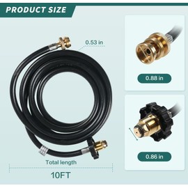 F273704 10-FT Propane Heater Hose Assembly Compatible with Mr. Heater Buddy Series Hose Assembly For Propane Tank MH9B MH18B Series & More Indoor/Outdoor Heater