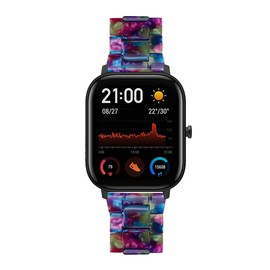 FitTurn Resin Bracelet Compatible with Hero Band III,FITVII,Donerton, Misfit Vapor,Popglory, KALINCO,CanMixs P22, AGPTEK LW31 Band for Women Replacement Bracelet Strap Metal Stainless Steel Buckle