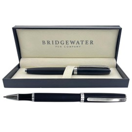 Bridgewater Pen Company Executive Roller Ball Point Pen Collection, Boxed, Sleeved (Sterling, Black)