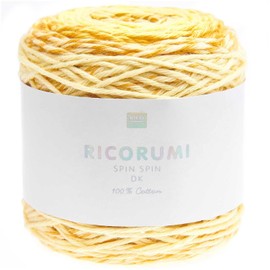 Ricorumi Spin Spin 50 g Colour 2 Yellow Gradient Fine Cotton for Crocheting Amigurumi Figures from the New Ricorumi Books