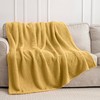 Yellow 300GSM Fleece Throw Blanket for Couch Sofa Bed, 60x80