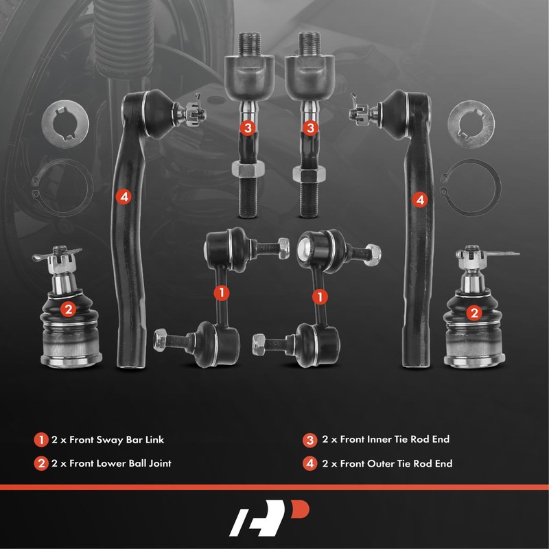 A-Premium Set of 8, Front Sway Bar Link, Lower Ball
