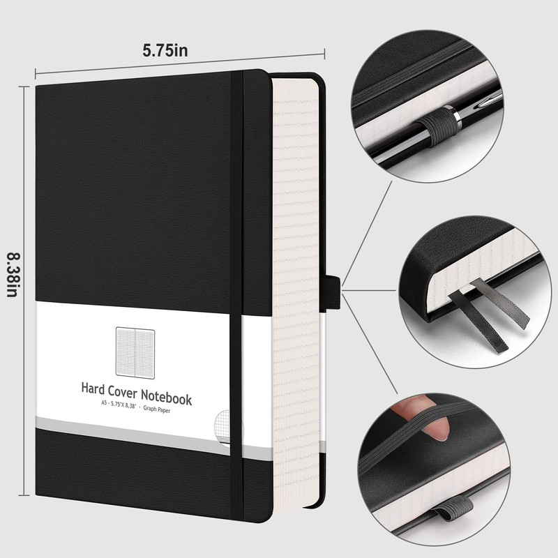 AHGXG Graph Paper Notebook - 320 Pages Grid Notebook Thick