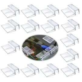LALOCAPEYO 15pcs Aquariums Fish Tank Acrylic Clips Aquarium Fish Tank Glass Cover Clip Support Holder for Rimless Aquariums (6mm)