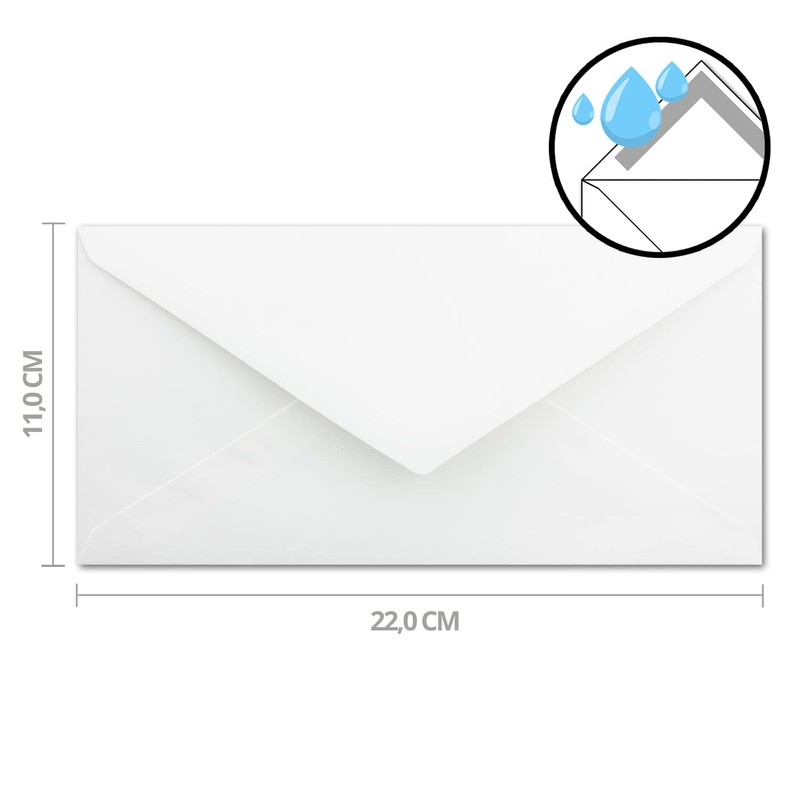 Envelopes DL & B6 White/Cream 100 Stück DIN Lang weiß