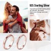 925 Sterling Silver Rose Gold Plated High Polished Simple Delicate