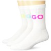 HUGO 3-Pack Neon Logo Quarter Length Ribbed Socks