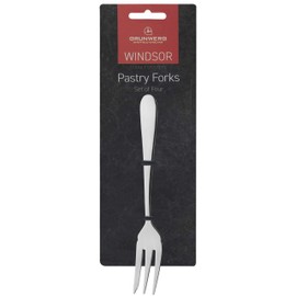 Grunwerg Windsor Carded 4-Piece Pastry Fork Set 4PAFWDR/C, 18/0 Stainless Steel