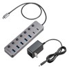 Sanwa Direct USB Hub Type-C Connection 7 Ports USB-C×2/USB-A×5 Self-Powered
