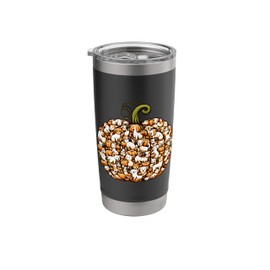 Funny Cute Dog Pumpkin Women Autumn Fall Thanksgiving Stainless Steel Insulated Tumbler
