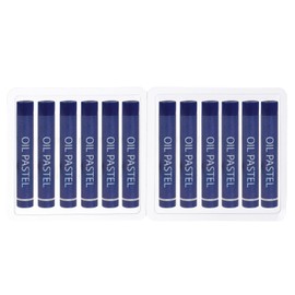 PATIKIL Blue Oil Pastels, 12 Pieces Soft Oil Pastels, Creamy Pastels Art Supplies for Painting, Drawing, Mixing and Graffiti for Artists and Beginners