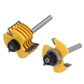 Walfront 2Pcs Slot Cutter Router Bit 1/4in Shank 3 Wing Adjustable 6 Different Cutting Width 1/16", 3/32", 1/8", 5/32", 3/16" 1/2in Depth, Milling Cutter