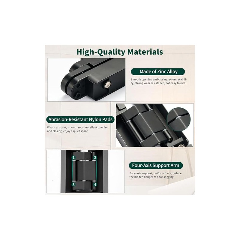 Genérico Bisagras de Vaivén 4 Pulgadas Acero Inoxidable 304 Set