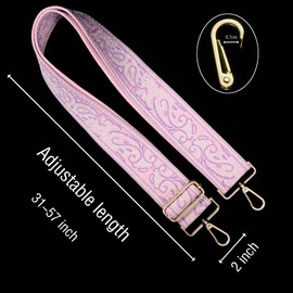 chushui Embroidery Purse Strap,2" Wide Crossbody Replacement Strap,Guitar Style Shoulder Strap for Bag,Handbag
