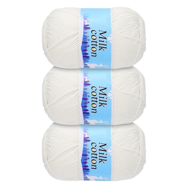 Rebower Cotton Yarn,60% Cotton and 40% Acrylic Fibers Soft Knitting