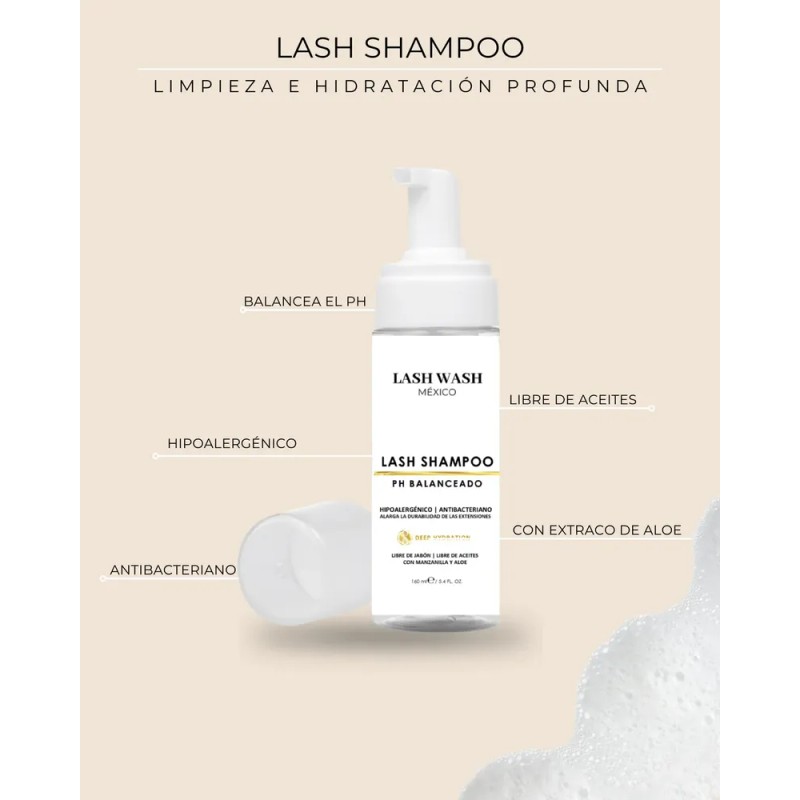 Lash Shampoo 500ml Hipoalergénico Con Manzanilla