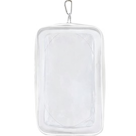 YUYAKESHI Case, Bag, Dustproof, Sewn Pouch, Decorative, Going Out, Doll Storage, Display Bag, Transparent Plush, Clear Bag, Zipper, XL White