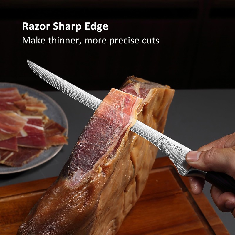 PAUDIN Carving Knife, 10 Inch Professional Ham Slicing Knife with