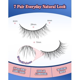 Lashes Natural Looking Eyelashes Wispy Everyday Flared Cross weave False Eye Lashes Soft Fluffy Lash False Eyelash Short 7 Pairs D33