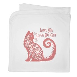 Azeeda 'Love Me Love My Cat' Cotton Baby Blanket/Shawl (BY00043639)