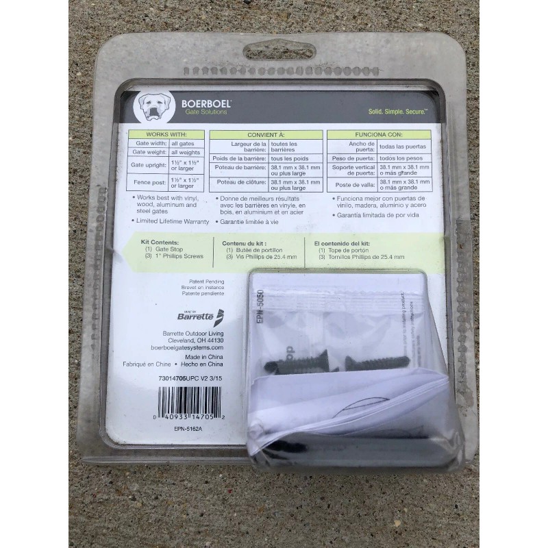 Boerboel Gate Solutions 73014705 Black Gate Stop Steel w/ Silicon