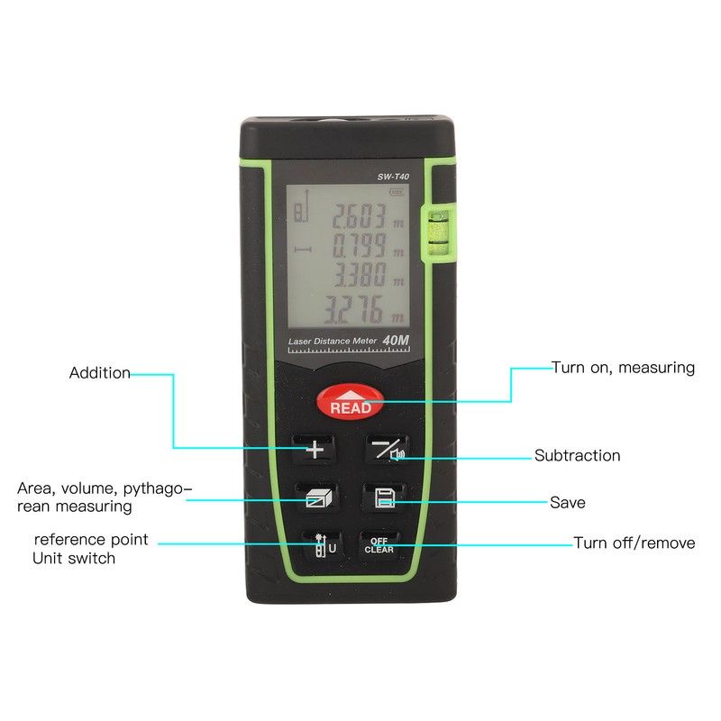 Laser Distance Meter Handheld 630‑670nm High Accuracy Infrared Laser Measurement