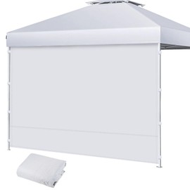 Canopy Sidewalls 10x10 FT, 300D Canopy SunWall for 10x10 Pop up Tent, Silver Coated Side Walls Waterproof UV Protection, Instant Assembly for Beach Outdoor Sun Shade, Sidewall Only