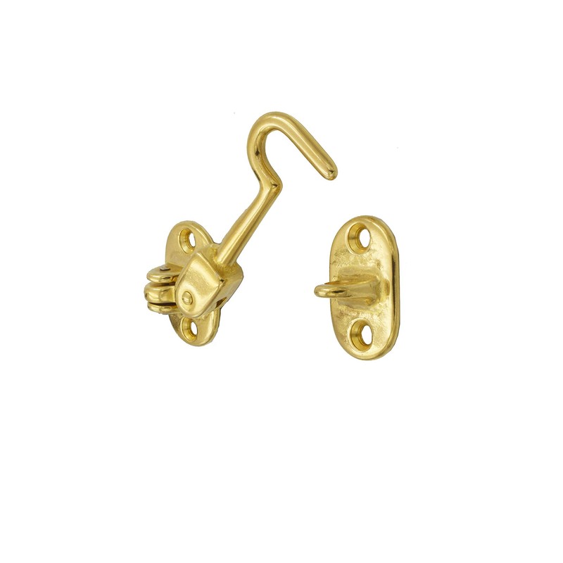 Japan Commerce Swivel Cabin Door Hook, Pull Lock, Brass, 3