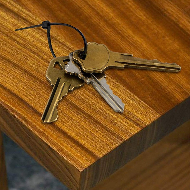 8" Plastic Cable Zip Ties 100-Pack (Black)