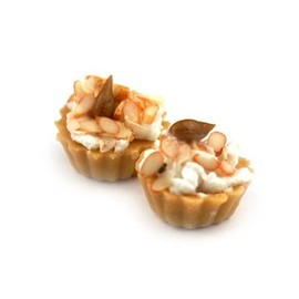 MyTinyWorld 4 x Dolls House Miniature Loose Handmade Chopped Almond Tarts