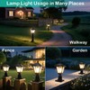 Jalarox Solar Post Lamp Lights, Metal and Glass Built Dusk