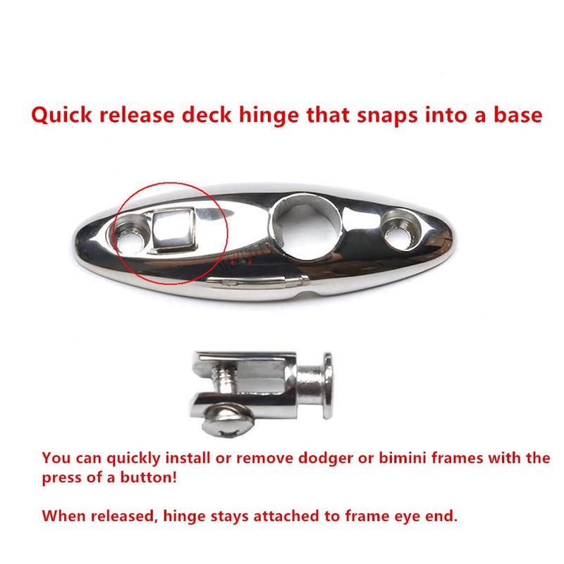 MIZUGIWA Quick Release Bimini Top Swivel Hinge Deck Side Mount