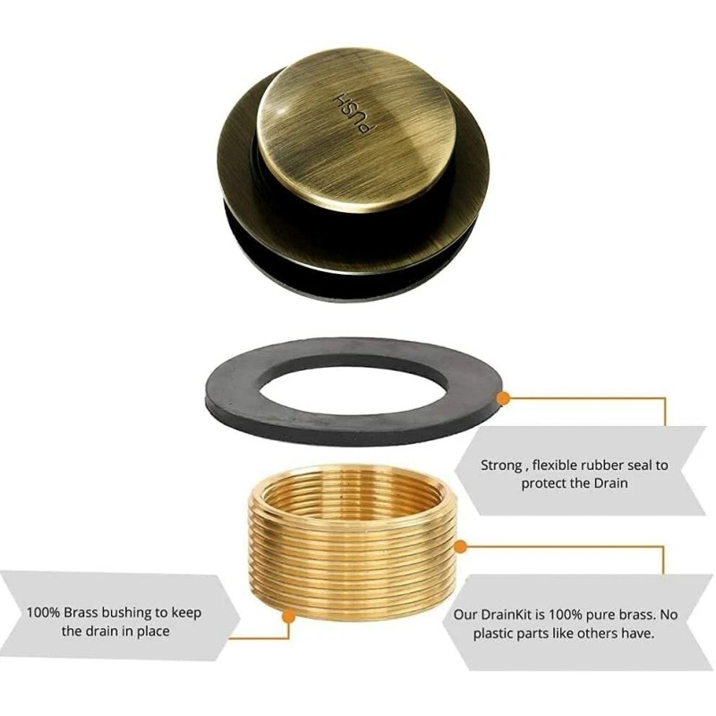 Maui Tip Toe Bathtub Tub Drain Assembly Conversion Kit, All