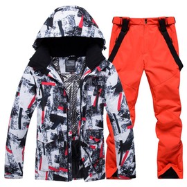 Men's Ski Suit Waterproof Snow Suits Two Piece Snowboard Jacket and Pants Set Outdoor Windproof Winter Warm Snowsuits